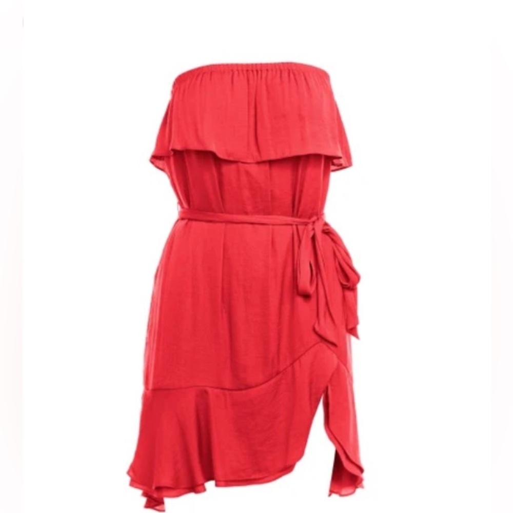Red and Mahogany Strapless Dresses